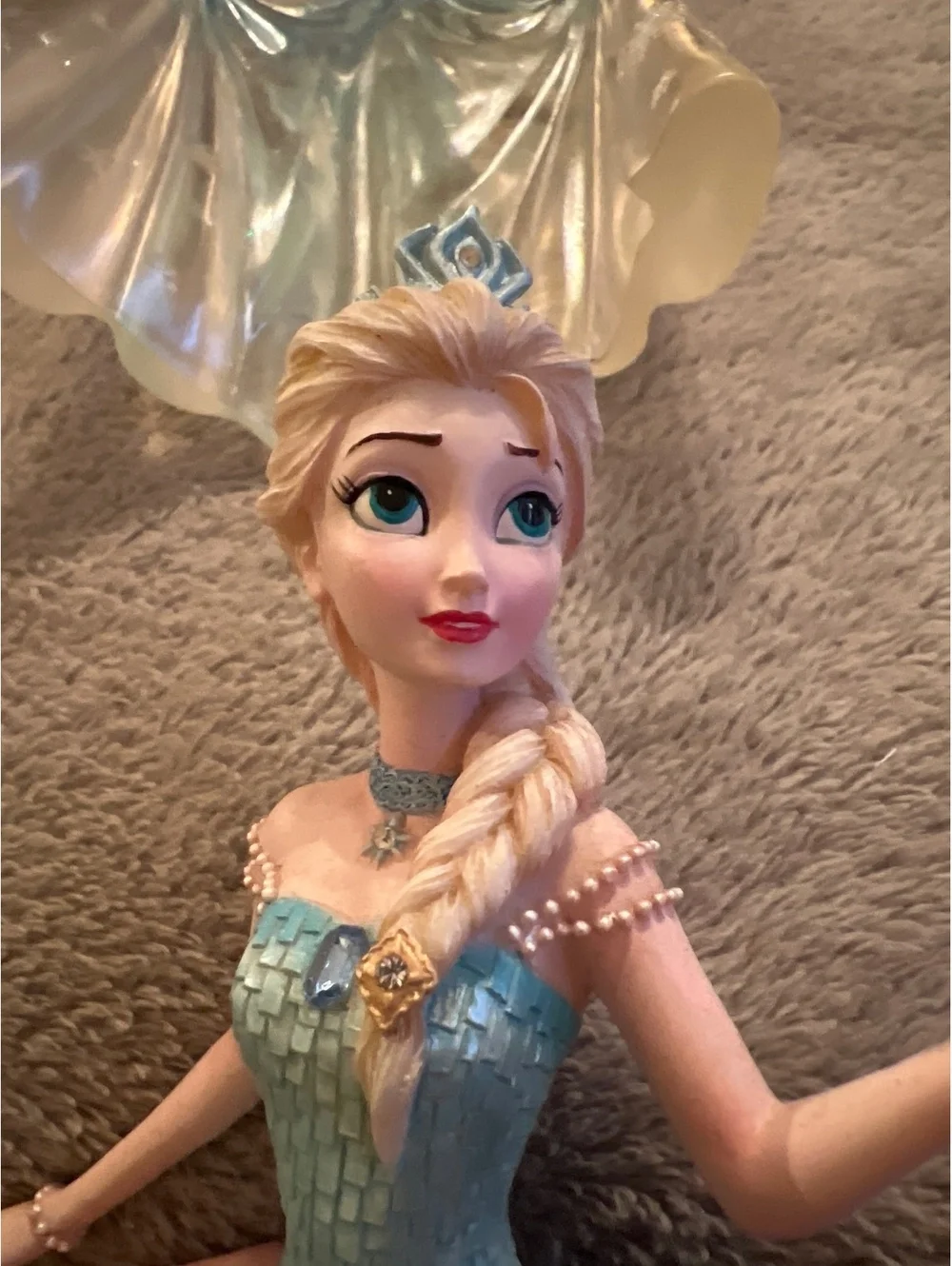 Disney Frozen Elsa Figurine with Snowflake Cape - Decorative Collectible